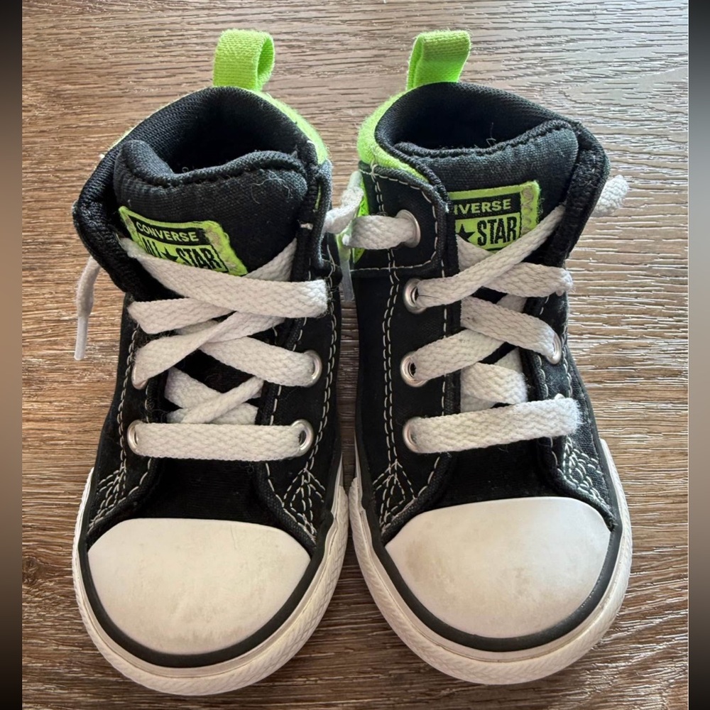 Toddler SlipOn Converse | Size 6 | Black &Lime Green